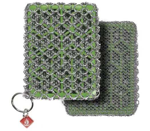 Knapp Made Combo Chainmail Cast Iron Scrubber with Silicone Core