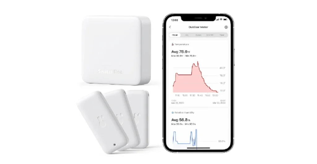 SwitchBot WiFi Thermometer Hygrometer 3 Pack with Hub Mini