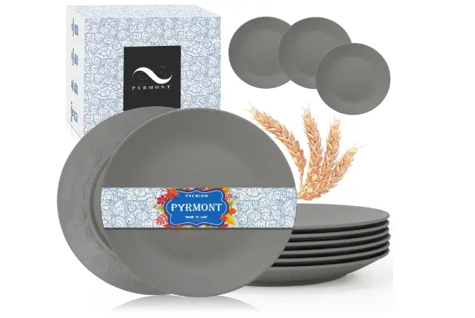 PYRMONT Wheat Straw Plates 10-inch Plastic Plates Set