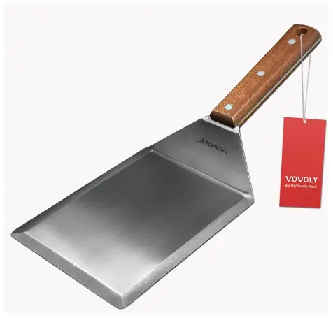 Large Metal Spatula with Full Tang Wooden Handle