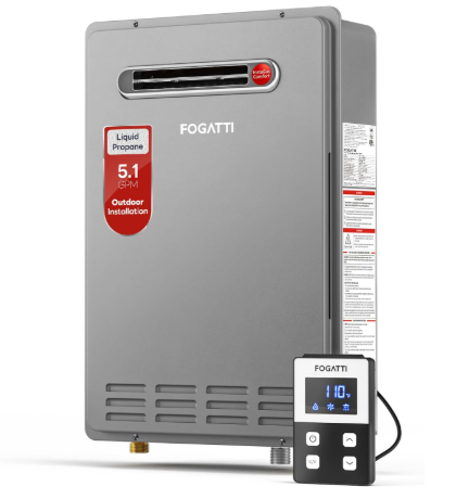 FOGATTI Propane Gas Tankless Water Heater Outdoor