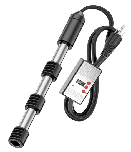 2000W Immersion Water Heater with Thermostat and Timer