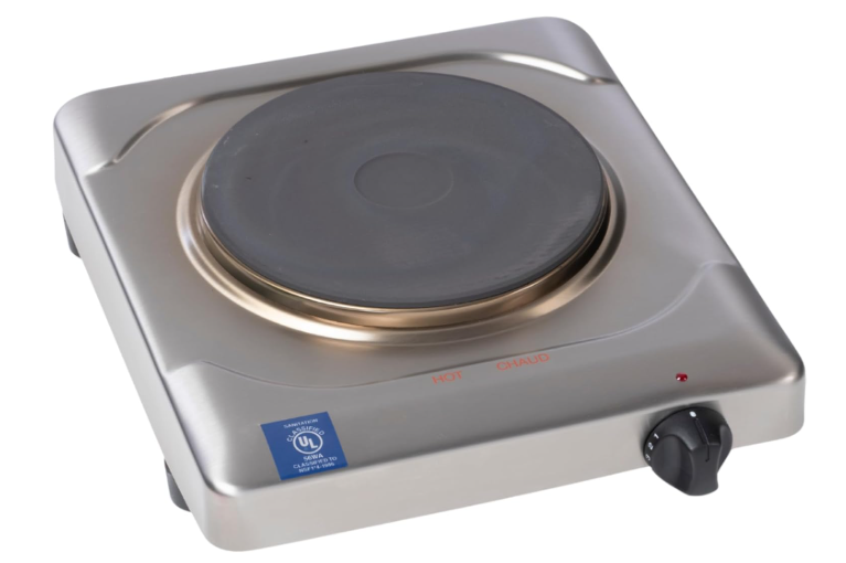 Cadco KR-S2 11 1/2" Portable Stainless Steel Cast Iron Electric Hot Plate